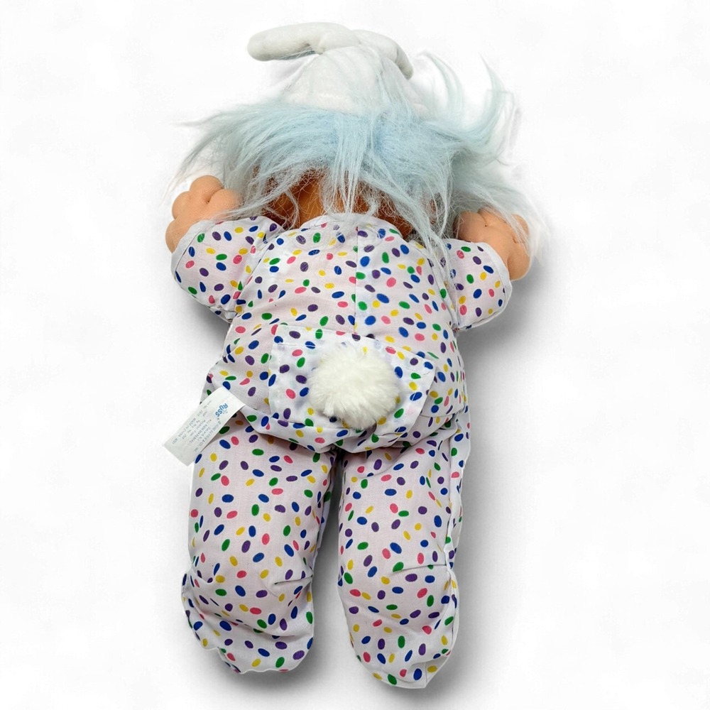 Russ Troll Doll Lot 2 Baby Trolls Rabbit Polka Dot & Nightcap Pink 12 in - Picture 8 of 16